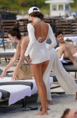 DEBBIE SR PIERRE in a White Bikini on the Beach in Miami 03/06/2022