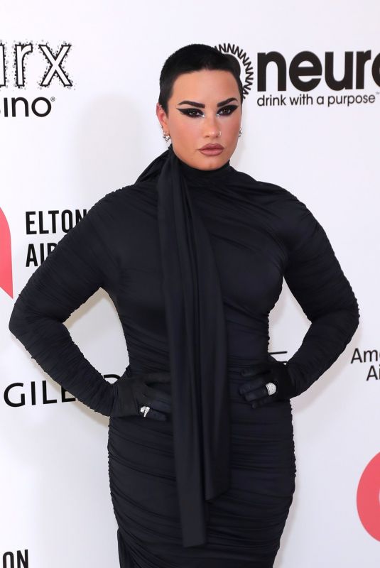 DEMI LOVATO Arrives at Elton John AIDS Foundation’s 30th Annual Academy Awards Viewing Party in West Hollywood 03/27/2022