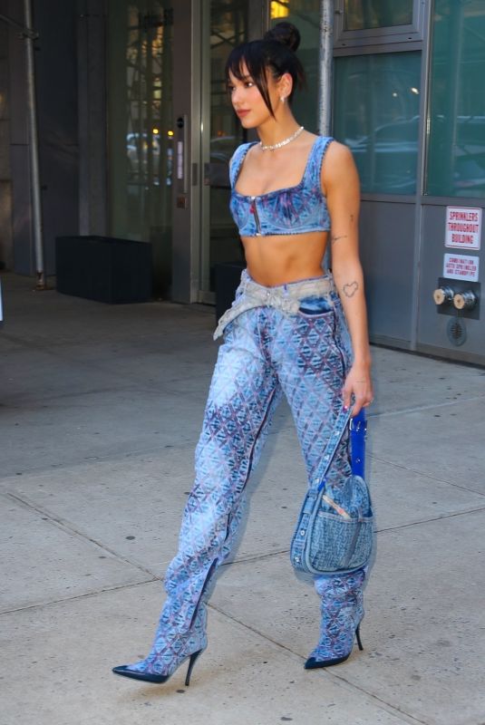 DUA LIPA Heading to Tonight Show Starring Jimmy Fallon in New York 03/03/2022