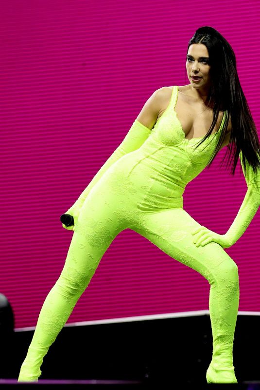 DUA LIPA Performs at Her Future Nostalgia Tour at Madison Square Garden in New York 03/01/2022