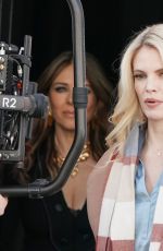 ELIZABETH HURLEY and NATHALIE COX on the Set of Christmas in the Caribbean in London 03/17/2022