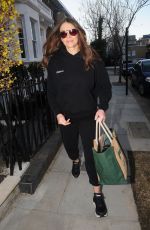 ELIZABETH HURLEY Leaves Her Home in London 03/18/2022
