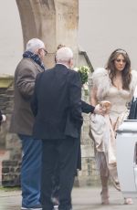 ELIZABETH HURLEY on the Set of Christmas in the Caribbean in London 03/16/2022