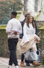 ELIZABETH HURLEY on the Set of Christmas in the Caribbean in London 03/16/2022