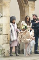 ELIZABETH HURLEY on the Set of Christmas in the Caribbean in London 03/16/2022