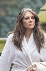 ELIZABETH HURLEY on the Set of Christmas in the Caribbean in London 03/16/2022