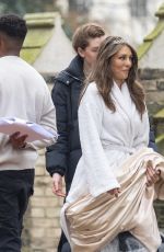 ELIZABETH HURLEY on the Set of Christmas in the Caribbean in London 03/16/2022