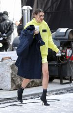 ELLA ECKERSLEY on the Set of a Maybelline Commercial in New York 03/13/2022