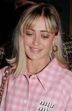 ELLA PURNELL Arrives at Miu Miu Dinner at Paris Fashion Week 03/08/2022