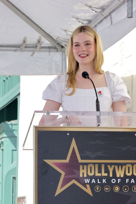 ELLE FANNING at Francis Ford Coppola Hollywood Walk of Fame Star Ceremony 03/21/2022