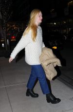 ELLE FANNING Out for Dinner in New York 03/29/2022
