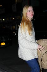 ELLE FANNING Out for Dinner in New York 03/29/2022