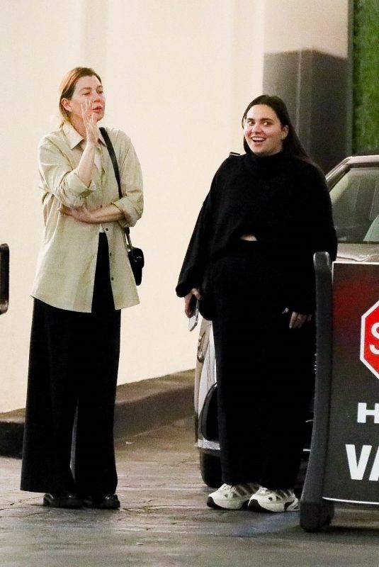 ELLEN POMPEO Out for Dinner with a Friend at E Baldi in Beverly Hills 03/18/2022