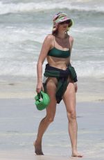 ELSA HOSK in Bikini Walking on the Beach in Tulum 03/19/2022