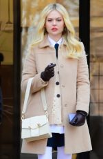 EMILY ALYN LIND on the Set of Gossip Girl in New York 03/01/2022