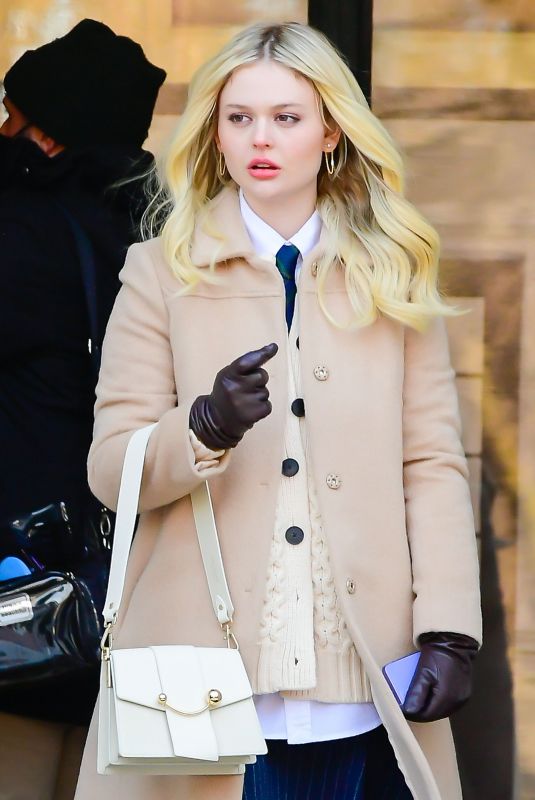 EMILY ALYN LIND on the Set of Gossip Girl in New York 03/01/2022