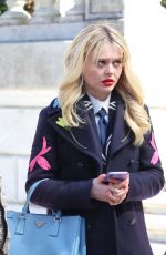 EMILY ALYN LIND on the Set of Gossip Girl in New York 03/22/2022