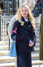 EMILY ALYN LIND on the Set of Gossip Girl in New York 03/22/2022