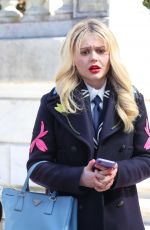 EMILY ALYN LIND on the Set of Gossip Girl in New York 03/22/2022
