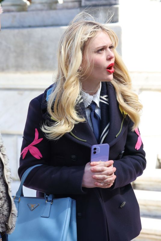 EMILY ALYN LIND on the Set of Gossip Girl in New York 03/22/2022