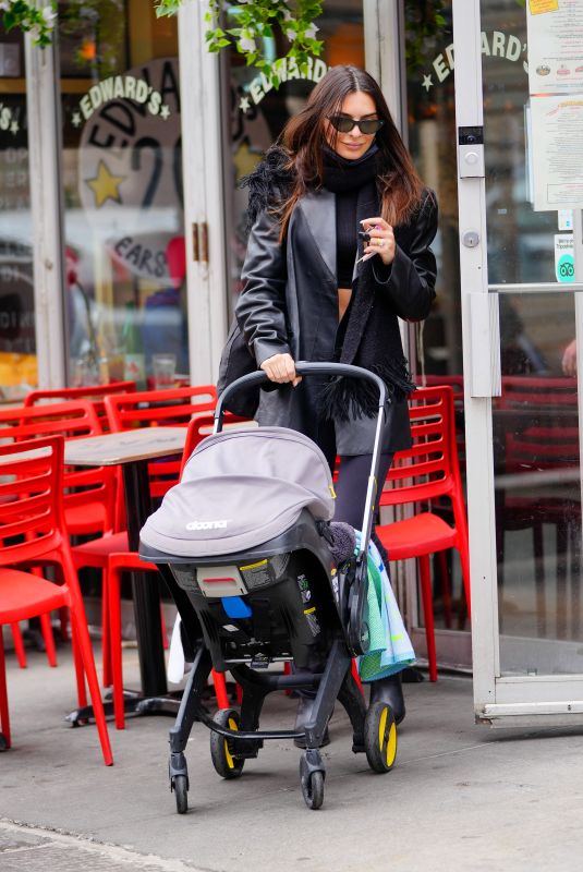 EMILY RATAJKOWSKI Out with Her Baby in New York 03/29/2022