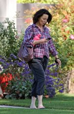 EVANGELINE LILLY Leaves a Friends House in Los Feliz 03/23/2022