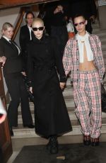 GIGI and BELLA HADID Arrives at Burberry Fashion Show in London 03/11/2022