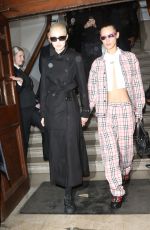 GIGI and BELLA HADID Arrives at Burberry Fashion Show in London 03/11/2022