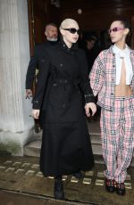 GIGI and BELLA HADID Arrives at Burberry Fashion Show in London 03/11/2022
