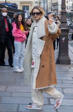 GIGI HADID Arrives at Off-white Fashion Show in Paris 02/28/2022