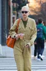 GIGI HADID in a Knitted Jumpsuit Out in New York 03/16/2022