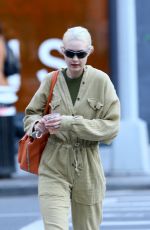 GIGI HADID in a Knitted Jumpsuit Out in New York 03/16/2022