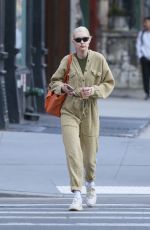 GIGI HADID in a Knitted Jumpsuit Out in New York 03/16/2022