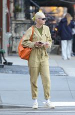 GIGI HADID in a Knitted Jumpsuit Out in New York 03/16/2022