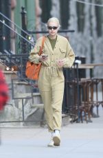 GIGI HADID in a Knitted Jumpsuit Out in New York 03/16/2022