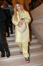 GIGI HADID Leaves Off-White Show at Paris Fashion Week 02/28/2022