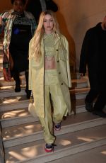 GIGI HADID Leaves Off-White Show at Paris Fashion Week 02/28/2022