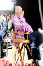 GIGI HADID on the Set of a Commercial in New York 03/21/2022