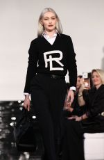 GIGI HADID Walks Runway at Ralph Lauren Fall 2022 Show in New York 03/22/2022