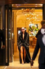 HAILEY BIEBER Leaves Hotel de Crillon in Paris 03/04/2022