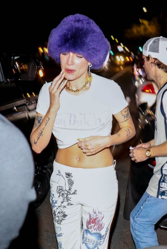 HALSEY Leaves Benny Blanco’s 34th Birthday Party in West Hollywood 03/20/2022