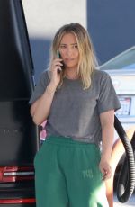 HILARY DUFF at a Gas Station in Studio City 03/20/2022