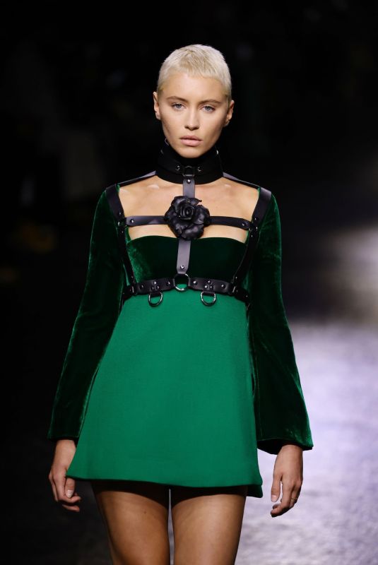 IRIS LAW Walks Runway at Roberto Cavalli Show at Milan Fashion Week 02/23/2022