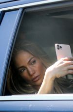 JENNIFER LOPEZ Takes Selfies Before Heading to a Studio in Los Angeles 03/22/2022