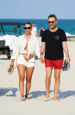 JESSICA LEDON and David Guetta at a Beach in Miami 03/20/2022