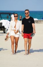 JESSICA LEDON and David Guetta at a Beach in Miami 03/20/2022