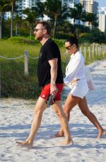 JESSICA LEDON and David Guetta at a Beach in Miami 03/20/2022