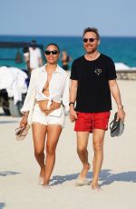 JESSICA LEDON and David Guetta at a Beach in Miami 03/20/2022
