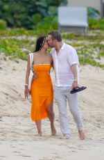 JESSICA LEDON and David Guetta Out on the Beach in St.Barths 03/01/2022