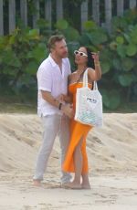 JESSICA LEDON and David Guetta Out on the Beach in St.Barths 03/01/2022